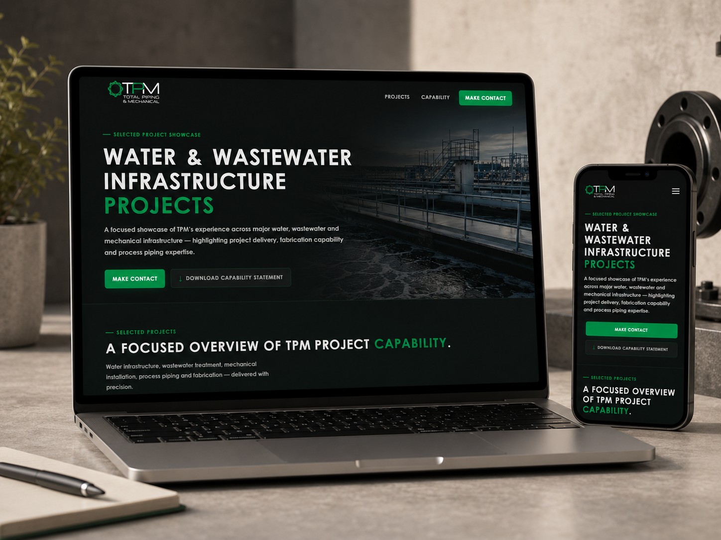 Total Piping & Mechanical Project Showcase Landing Page project preview